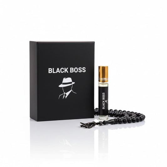 Black Boss Ittar for Men 6ML Roll-On with Tasbeeh – Alcohol-Free Long Lasting Attar
